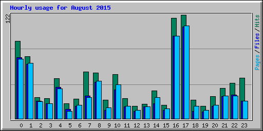 Hourly usage for August 2015