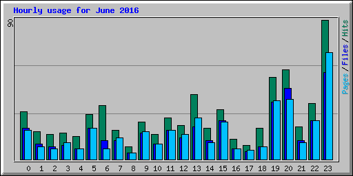 Hourly usage for June 2016