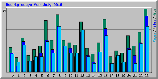 Hourly usage for July 2016