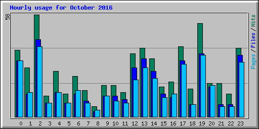 Hourly usage for October 2016