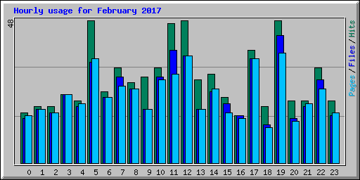 Hourly usage for February 2017