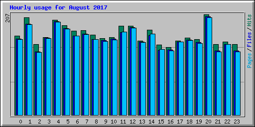 Hourly usage for August 2017