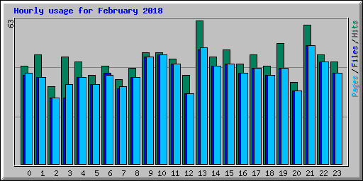 Hourly usage for February 2018