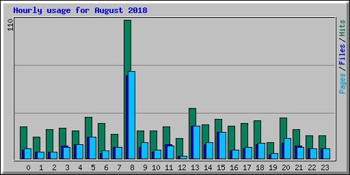 Hourly usage for August 2018