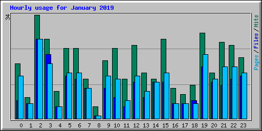 Hourly usage for January 2019