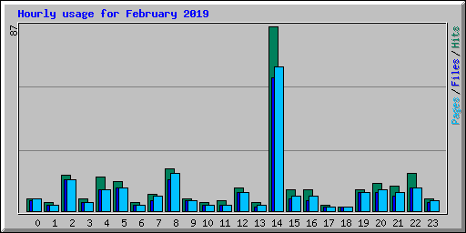 Hourly usage for February 2019