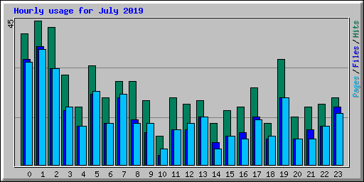 Hourly usage for July 2019