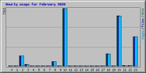 Hourly usage for February 2020